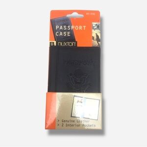 🌸New🌸 Buxton Leather Passport Case Black